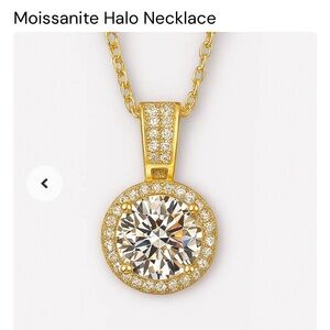 Moissanite Halo Necklace and Earring set